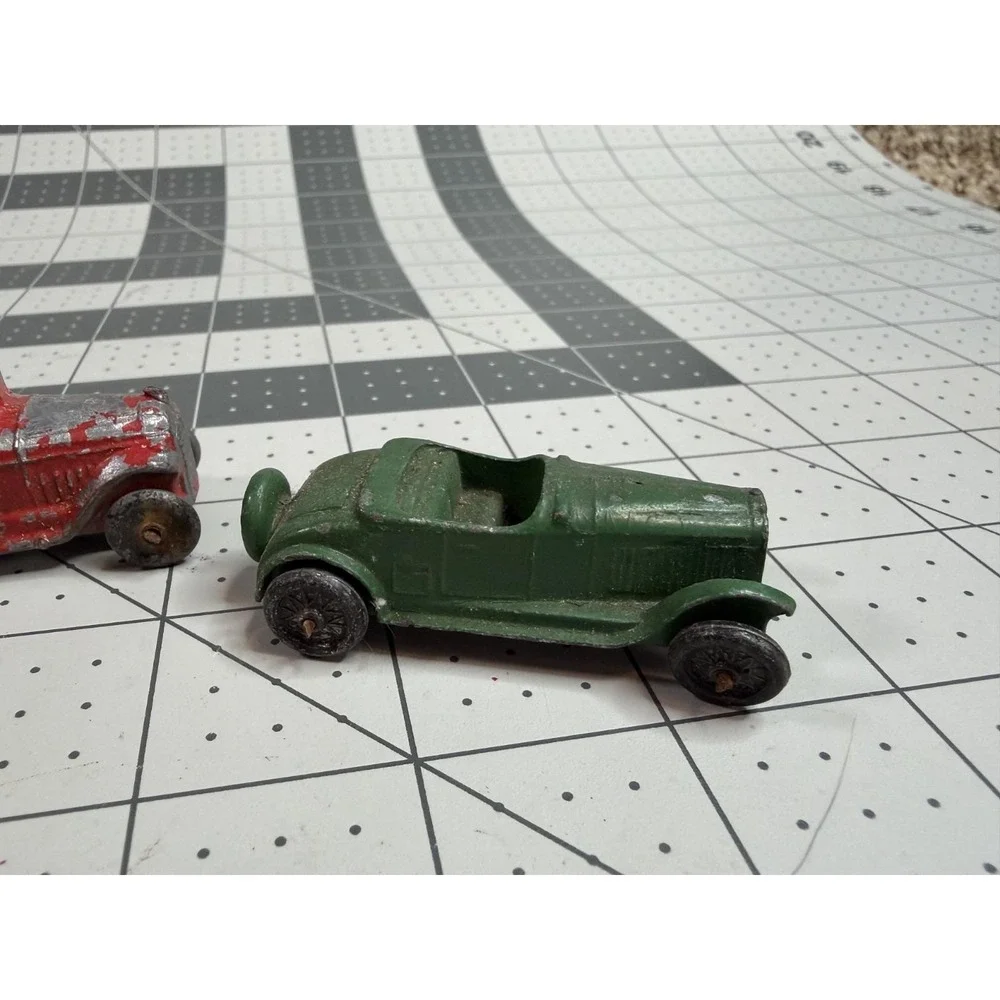 Lot of 3 Vintage 1940's Diecast Slush Metal Toy Cars TootsieToy Barclay